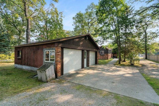 view of garage