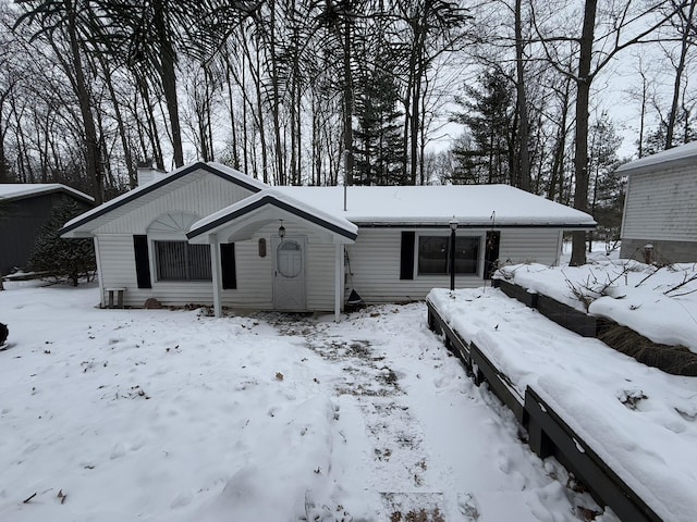 view of single story home