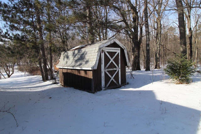 view of snow covered structure