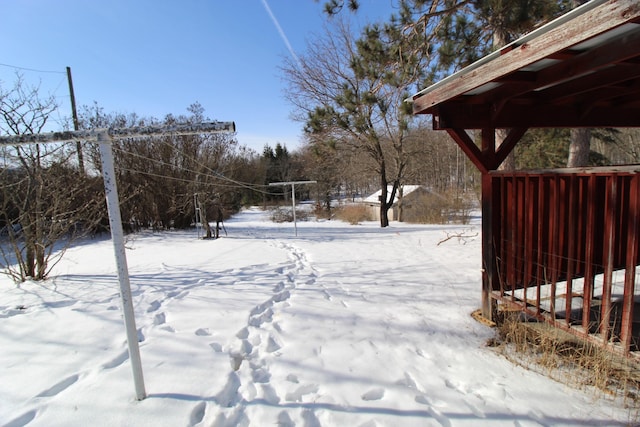 view of snowy yard