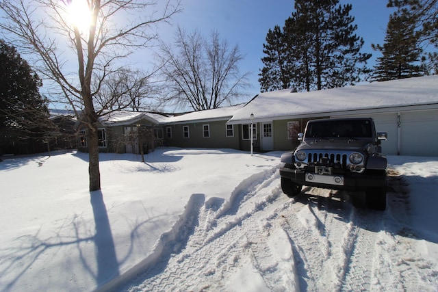 exterior space featuring a garage