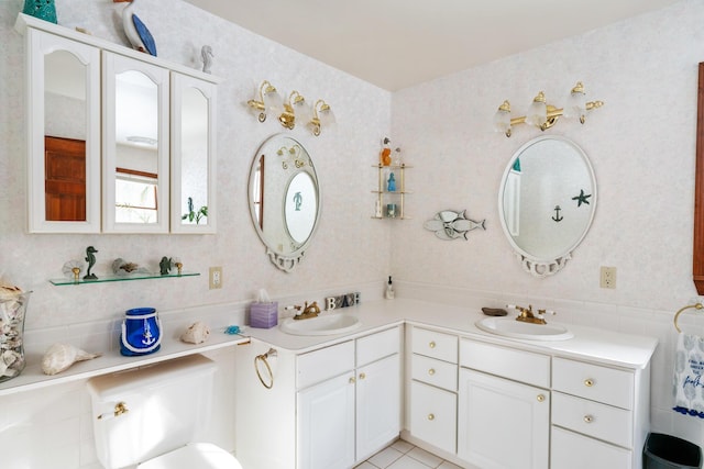 bathroom featuring vanity and tile patterned floors