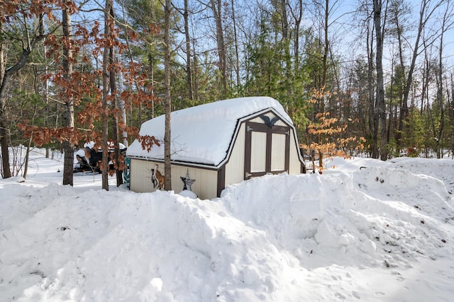 view of snow covered structure