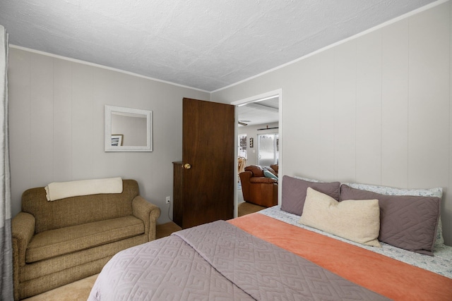 bedroom featuring ornamental molding