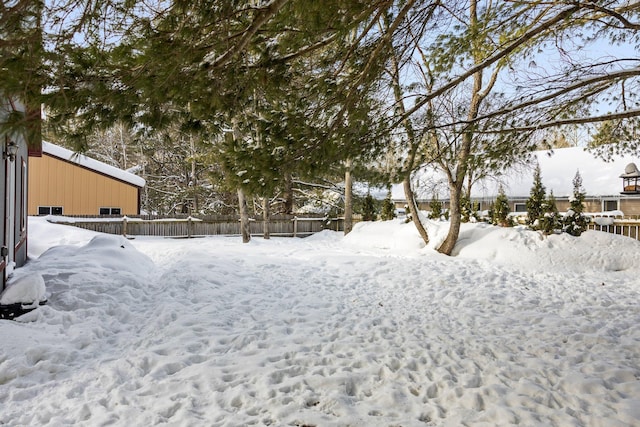 view of snowy yard