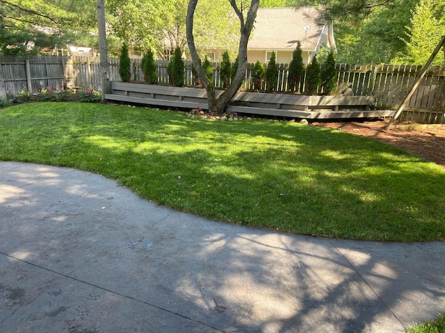 view of yard featuring a deck