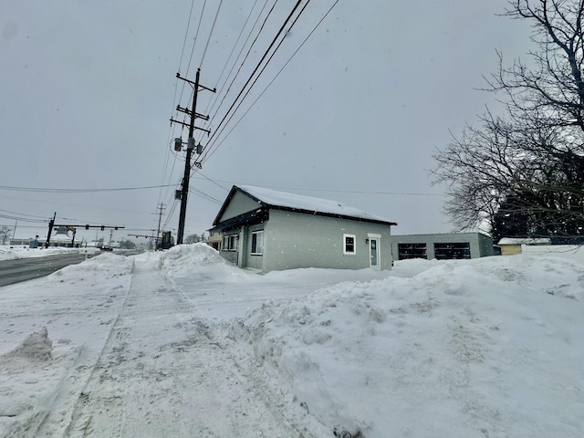 view of snow covered exterior