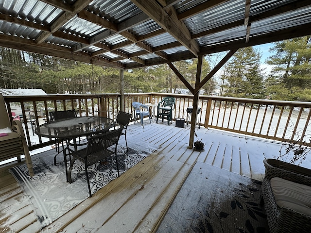 deck with a pergola