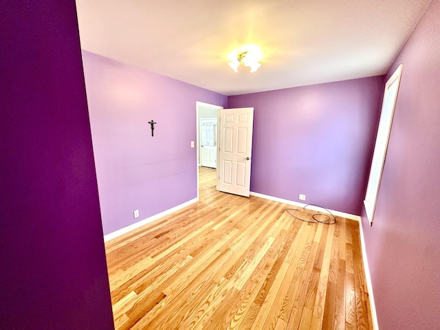 empty room featuring light wood-type flooring