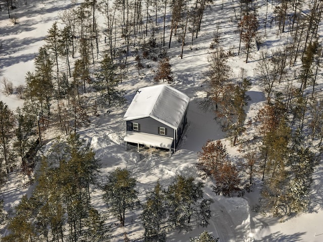 view of snowy aerial view