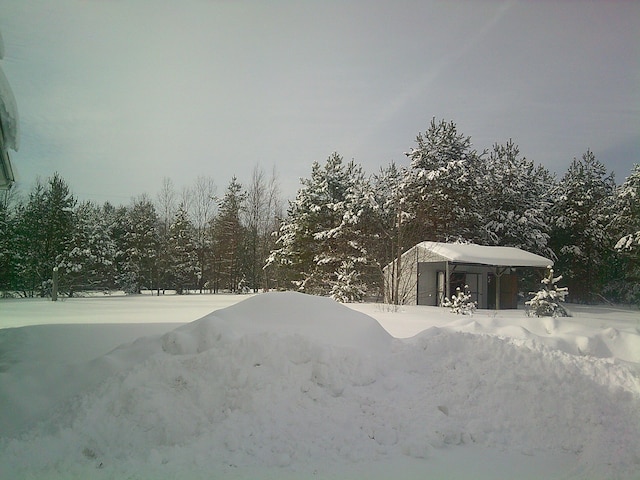 view of snowy yard