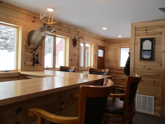 bar with wood walls