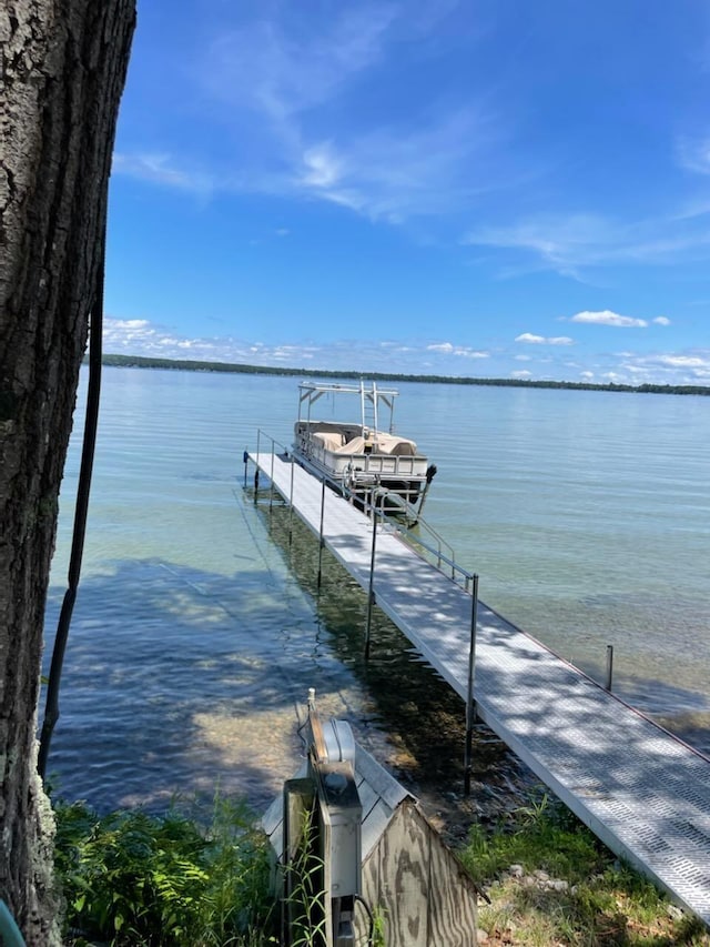 water view with a dock