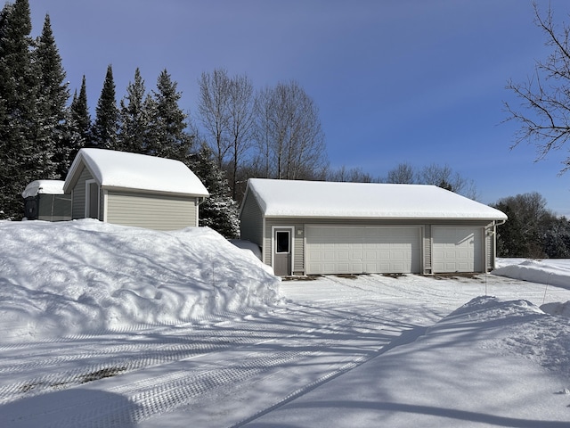 exterior space with a garage