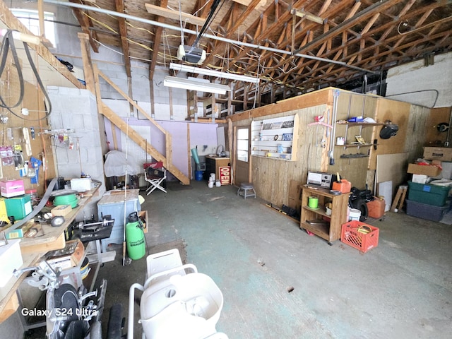 garage featuring a garage door opener