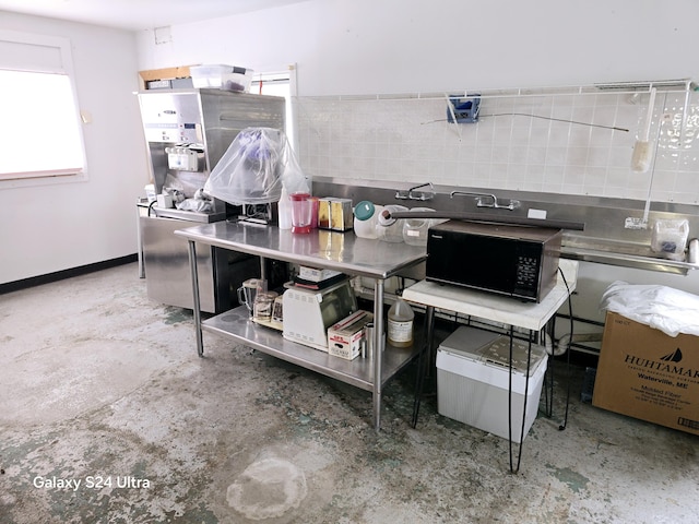 kitchen with stainless steel counters