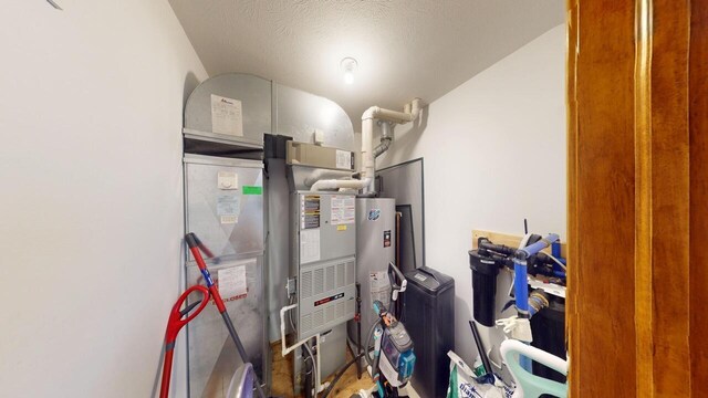 utility room with gas water heater