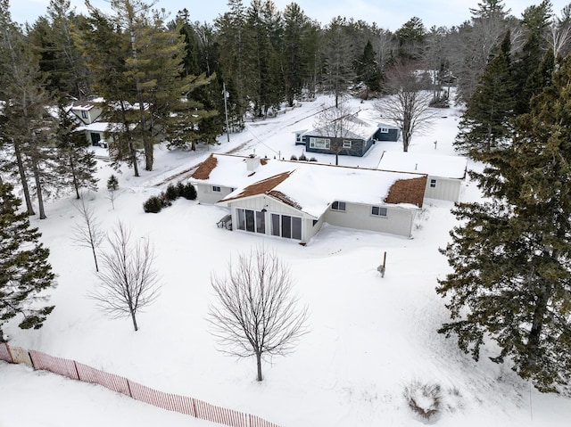 view of snowy aerial view