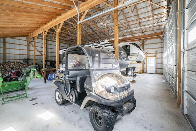 garage featuring metal wall