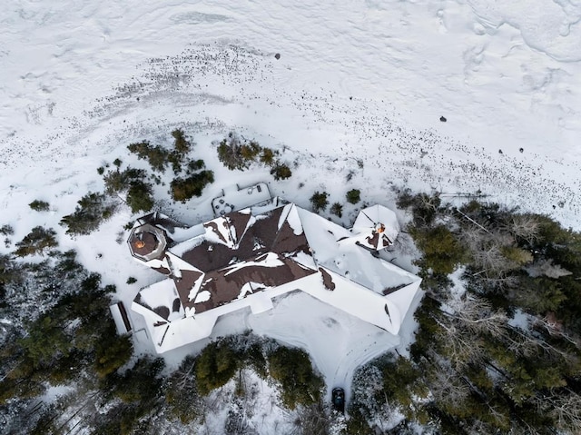 view of snowy aerial view