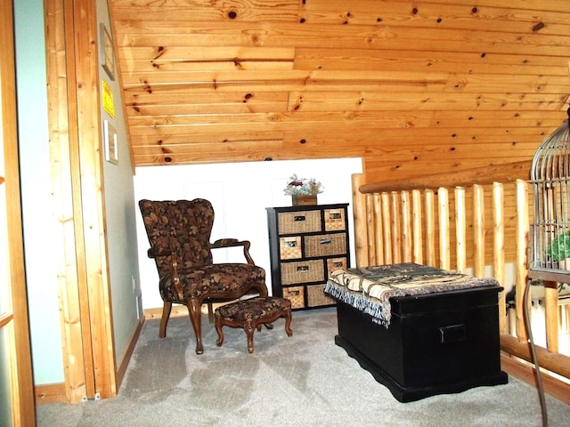 sitting room with carpet flooring