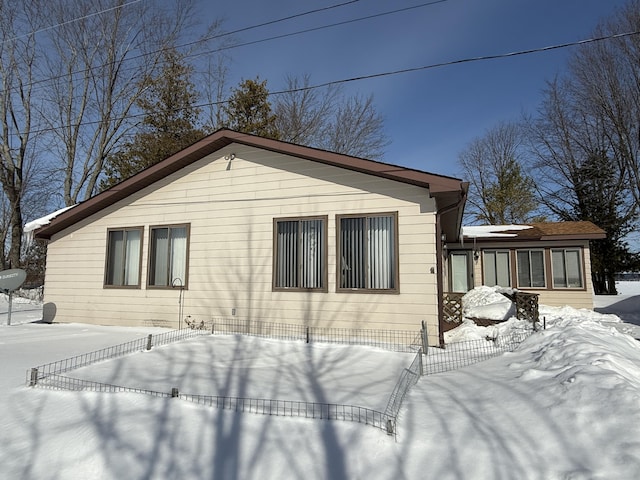 view of snowy exterior