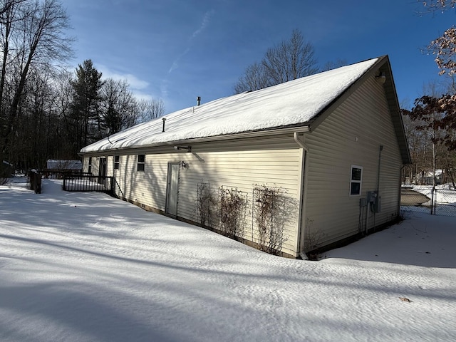 view of snowy exterior