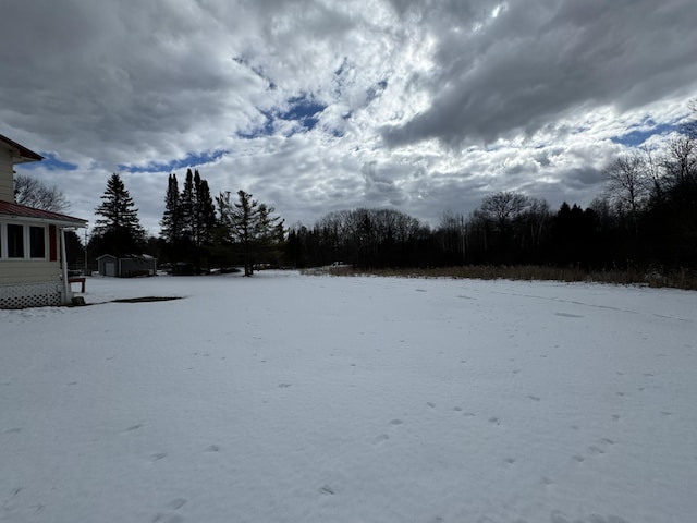 view of snowy yard