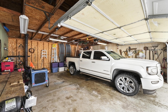 view of garage