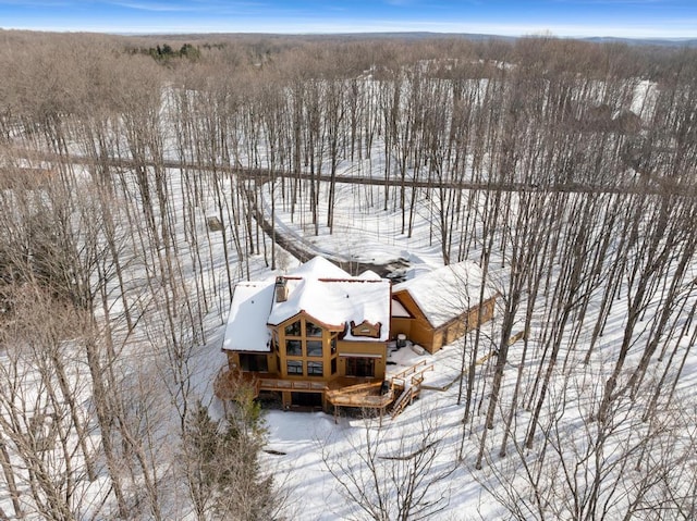 view of snowy aerial view