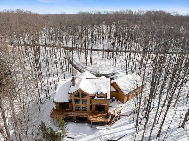 view of snowy aerial view