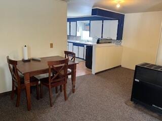 view of carpeted dining room