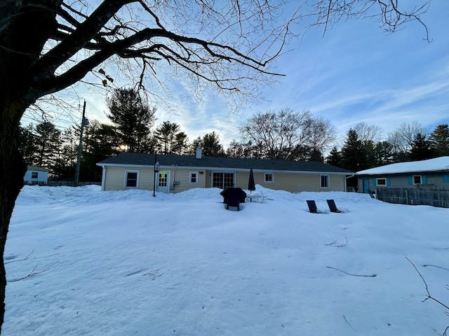 view of front of property with a chimney