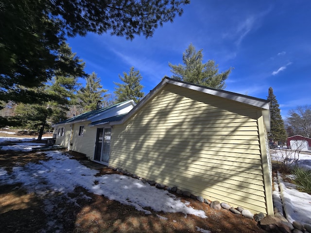 view of snowy exterior