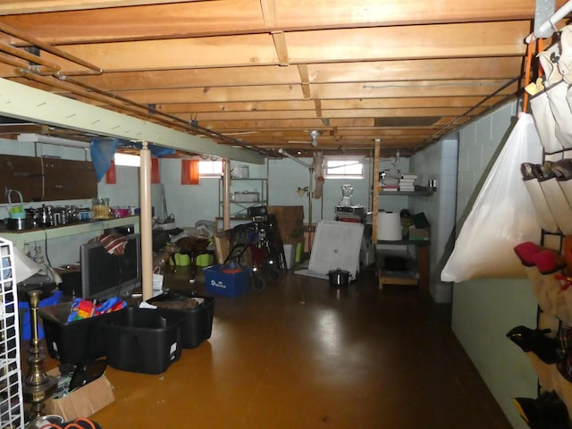 view of basement