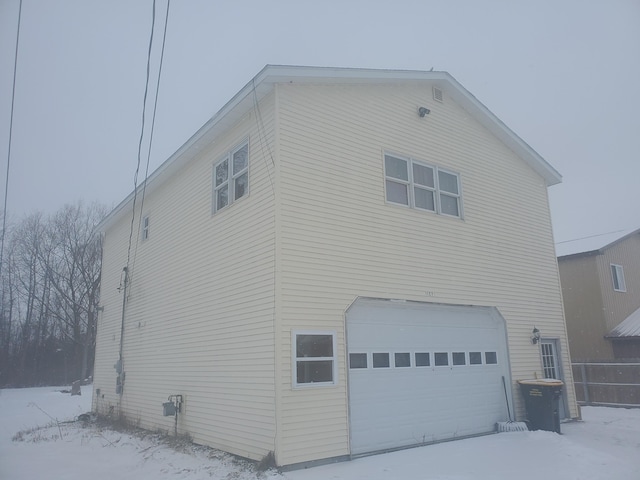 view of snow covered exterior