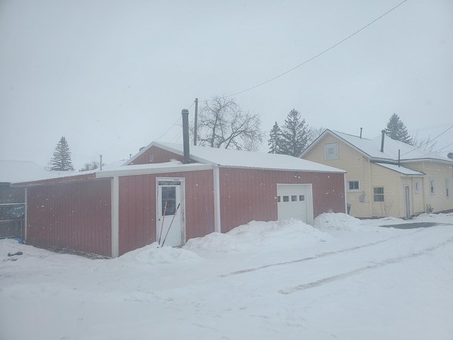 exterior space featuring a garage