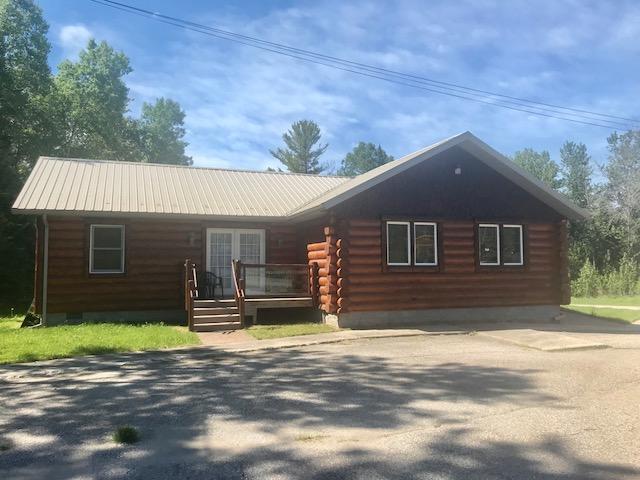 view of log home