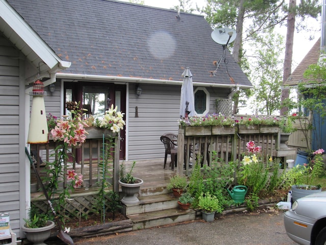 exterior space featuring a deck