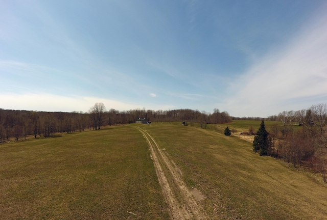 view of yard with a rural view