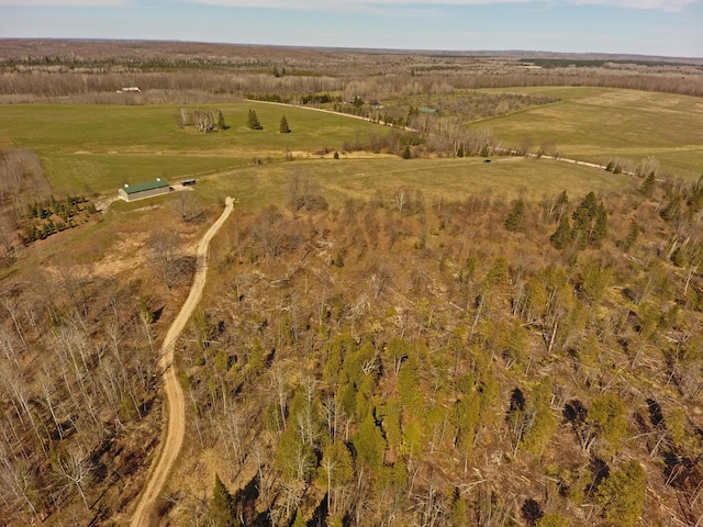 aerial view with a rural view