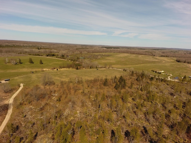 drone / aerial view with a rural view