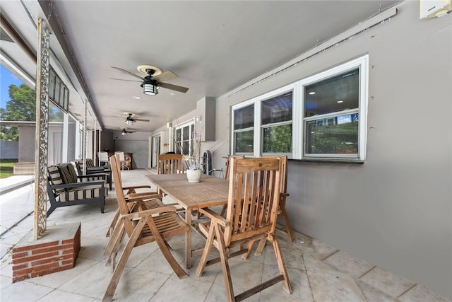 view of patio with ceiling fan