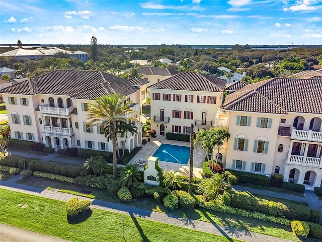 1507 Ocean Dr Unit 5, Vero Beach, FL 32963 - aerial perspective of suburban area featuring a pool