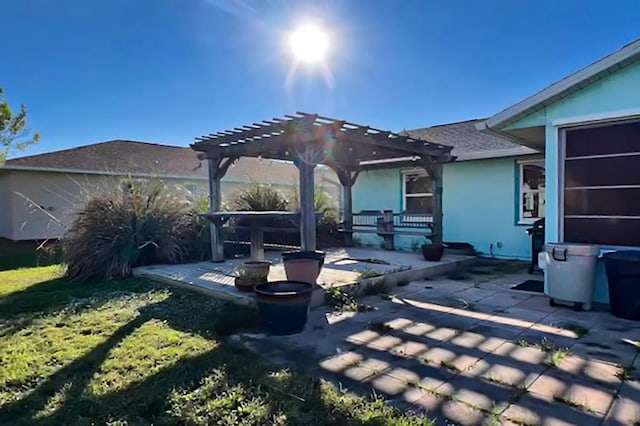 view of patio with a pergola