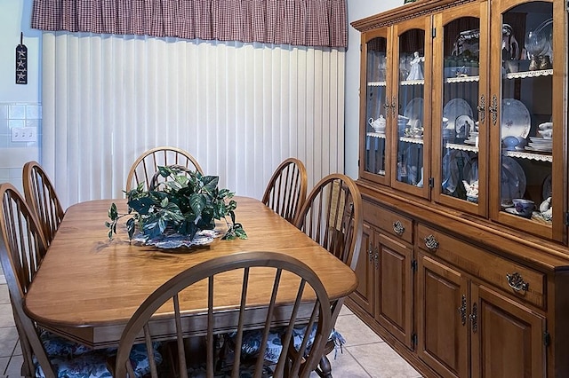 view of tiled dining area