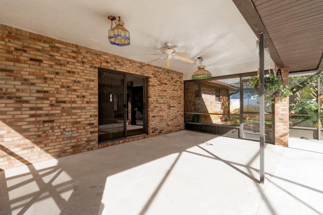 view of patio / terrace featuring ceiling fan