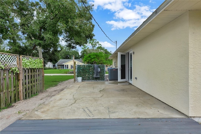 view of patio featuring central air condition unit