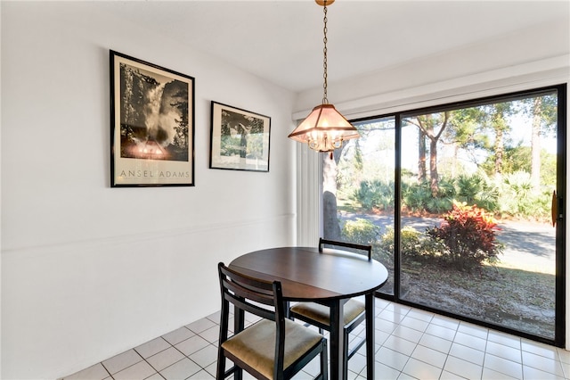 view of tiled dining area