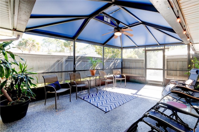 view of patio / terrace with ceiling fan